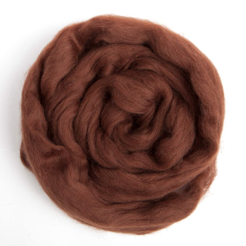 Desert Breeze Distributing 100% Natural Merino Wool Roving - Premium Combed Top Merino Roving Wool - Tapestry, Spinning, Wet Felting & Needle Felting Supplies - 21.5 Micron - 1 oz, Color Brown - Image 3